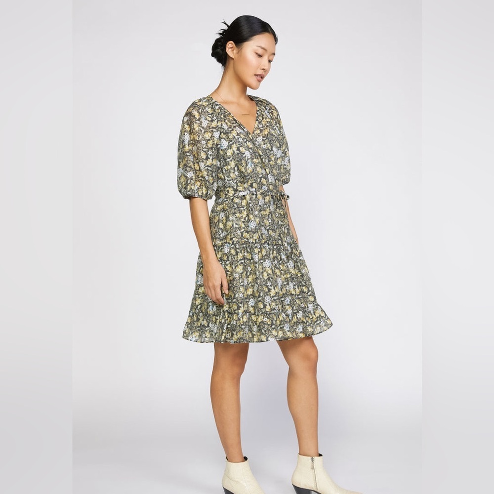 Anthropologie Current Air BAROQUE FLORAL WRAP DRESS | S NWT